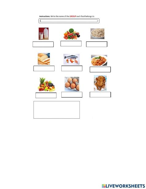 Image result for Basic Food Groups Live Worksheet