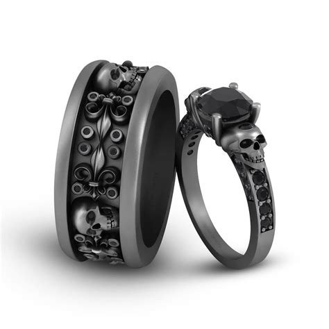 Gothic Wedding Ring Black And White at Basil Boyle blog