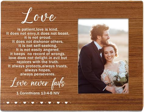 Amazon.com - Itsoly Love Never Fails Picture Frame, Couples Wood Photo ...