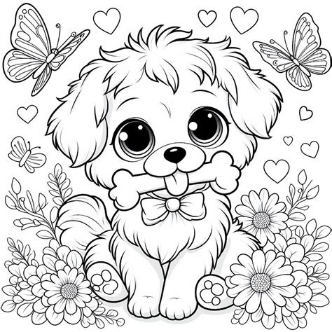 Cute dog coloring page – Artofit