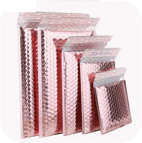 Pack of 50 Pink Gold Plastic Bubble Wrap Padded Shipping Envelopes ...