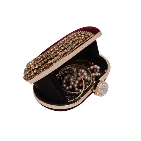 Buy SWISNI Maroon velvet Clutches SWIS-585 Online