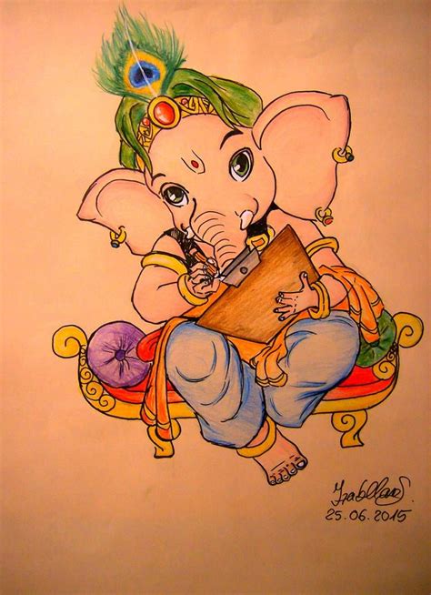 easy sketch drawing of ganpati