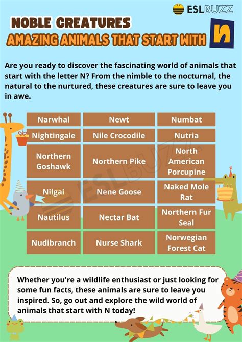 Animals That Start with N You Need to Know - ESLBUZZ