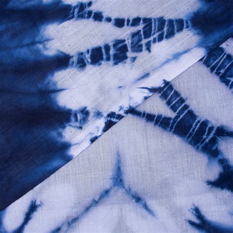 Buy Hand Blue Tie and Dye Colours Soft Cotton Fabric Online