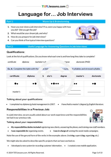 ESL Elementry Sample Job Interview 的图像结果
