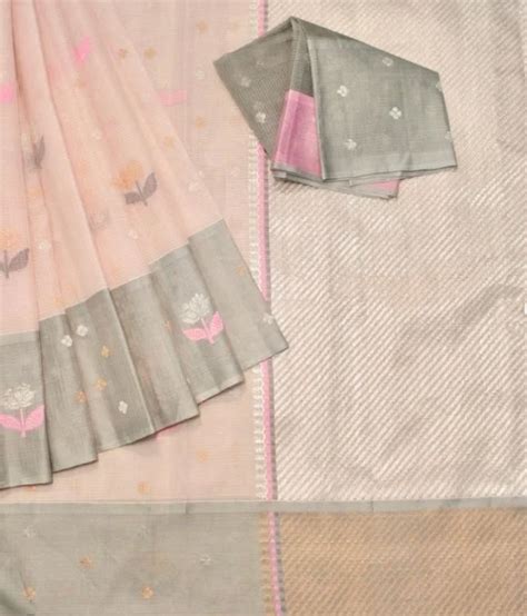 Shop Exclusive Zari Kota Handloom Saree | Silver Artisanal Work ...