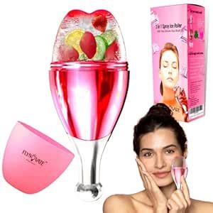 Flynovate 3 in 1 Spray Ice Roller for Face - Reusable Food Grade Anti ...