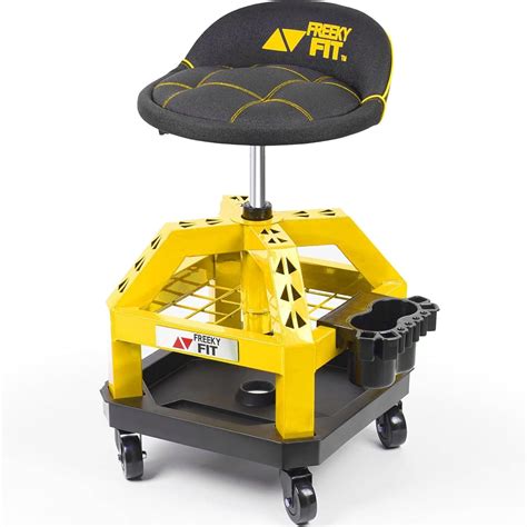 FreekyFit Adjustable Rolling Shop Stool with Tool India | Ubuy