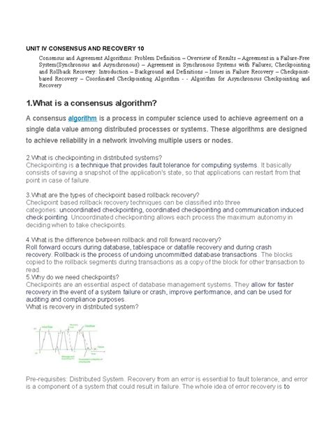 UNIT-V - NOTES - UNIT IV CONSENSUS AND RECOVERY 10 Consensus and ...