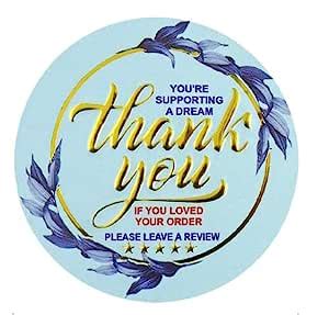 Inkwood Gold Foiling Thank You Stickers(1000 Pieces) | Review Sticker ...
