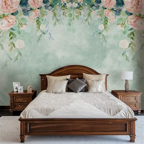Water Color Look Hanging Floral Wallpaper for Bedrooms | lifencolors ...