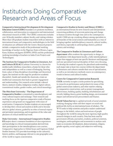 Image result for Comparative Study Examples