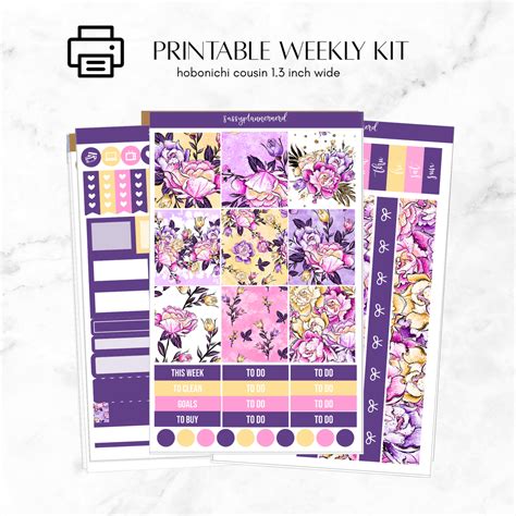 Printable stickers for hobonichi planners, digital planner stickers ...