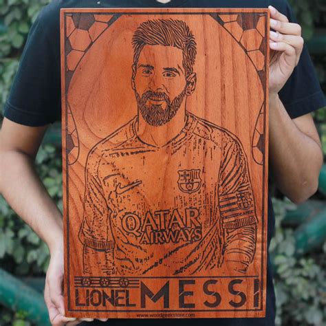 Lionel Messi Carved Wooden Poster | Gifts for Messi Fans & Football ...