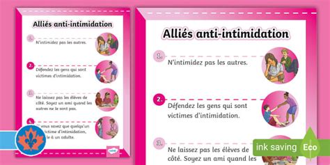 Pink Shirt Day Being an Anti-Bullying Ally Poster French