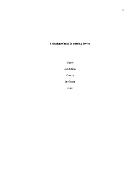 The selection of mobile nursing devices - The following analysis ...