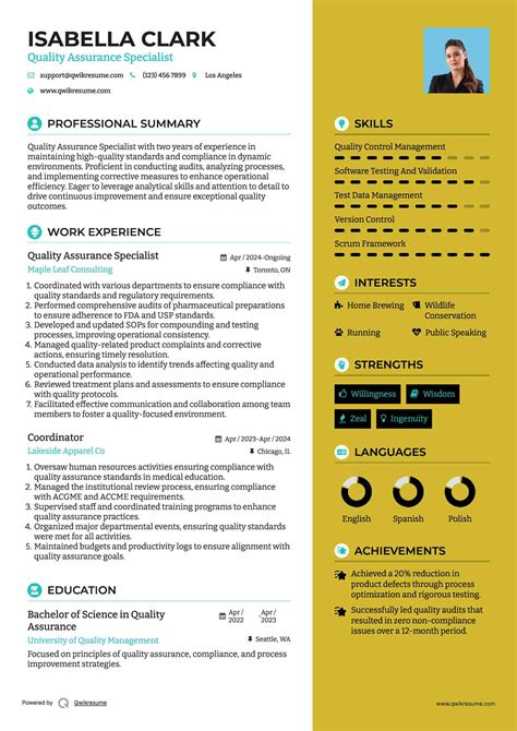 10+ Quality Assurance Specialist Resume Samples & Templates for 2025