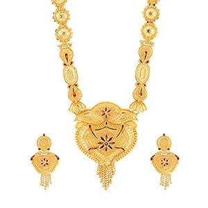 Buy Yellow Chimes Jewellery Set for Women and Girls Traditional Golden ...