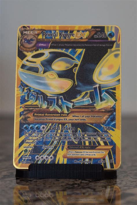 Custom Pokemoncard Mega Primal Kyogre EX 96/98 Gold Metal Heavy Stainless Steel Card - Etsy