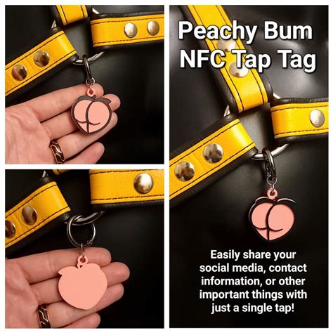 Peachy Bum Tap Tag Unlock Connections With Custom NFC Tap Tags Digital Business Card Keychain - Etsy