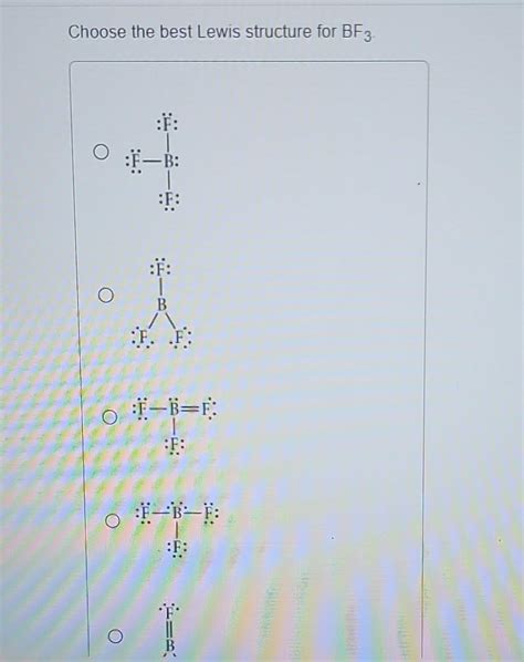 Solved Choose the best Lewis structure for BF3 | Chegg.com