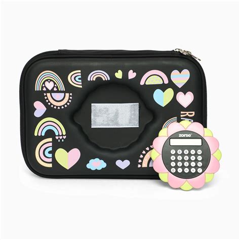 ZORSE Rectangle Shaped Hard Case calculator pencil Pouch (black) – Kidspark