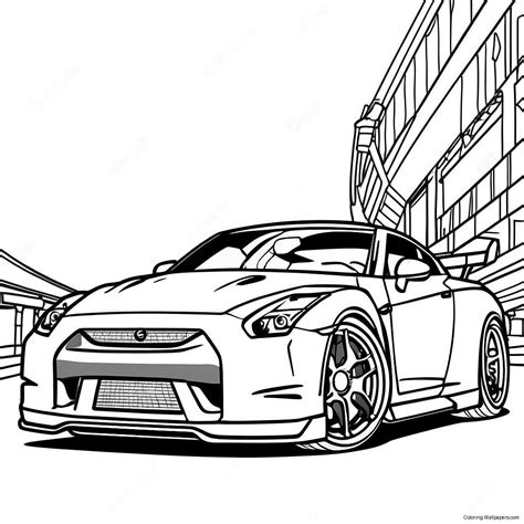 Gtr R35 Sports Car Coloring Page (41053-32433)