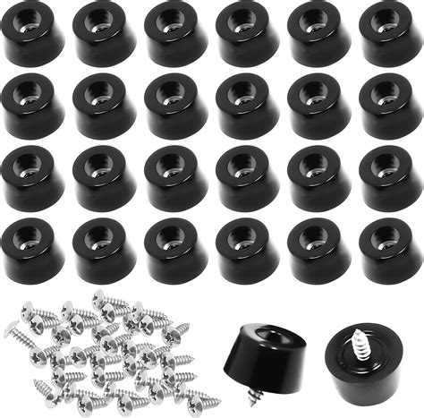 Cutting Board Feet with Stainless Screws, Black Round Non Slip Rubber ...