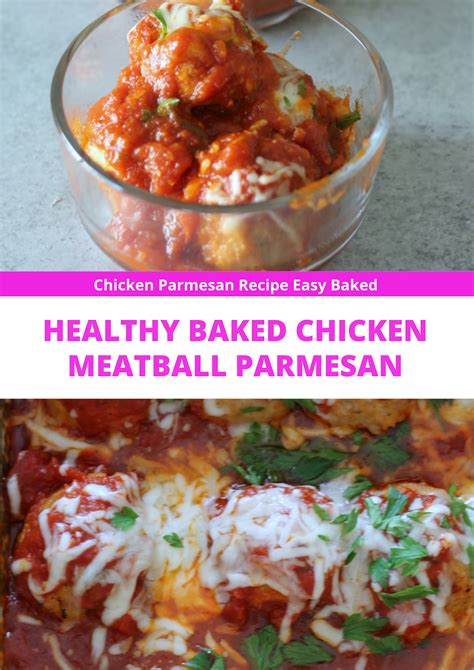 HEALTHY BAKED CHICKEN MEATBALL PARMESAN