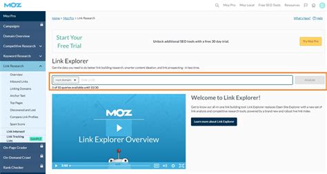 Analyze Your Link Profile With Moz's Link Explorer
