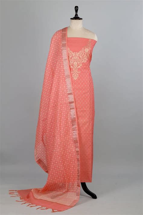 Peach Unstitched Dress Suit – AJA CREATION