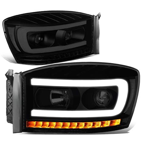 Buy MOTORING HL-HPL-RM06-G-BK-SM-CL1 LED U-Bar DRL Chasing Turn Signal ...