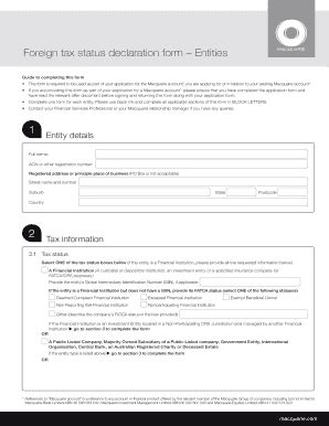 AU Macquarie Foreign Tax Status Declaration Form – Entities 2018-2026 ...