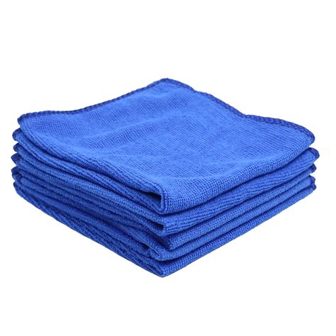 5pcs Blue Microfiber Cleaning Cloth Absorbent Car Home Washing Towel ...