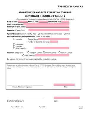 Fillable Online fp academic venturacollege ADMINISTRATOR AND PEER ...