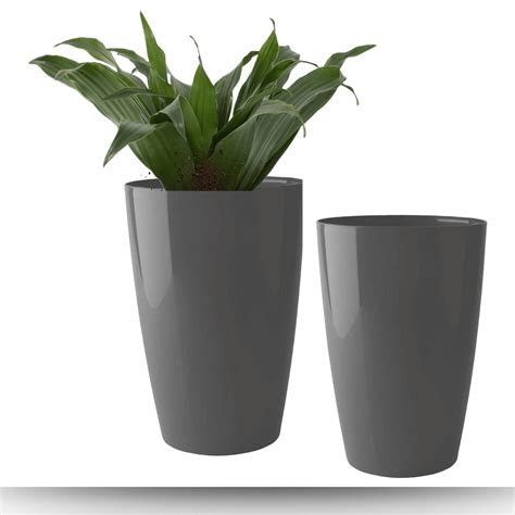 MUDDSTYLES Plastic Tower Pot 14 inch Flower Pots for Home Office Garden ...