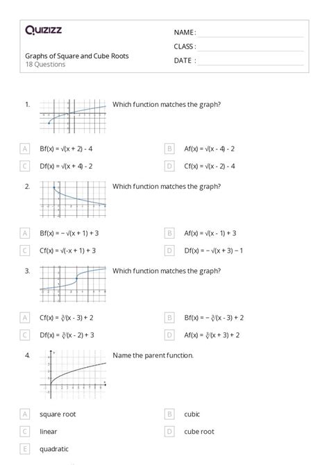 Printable cube roots Worksheets for Class 12 | Quizizz