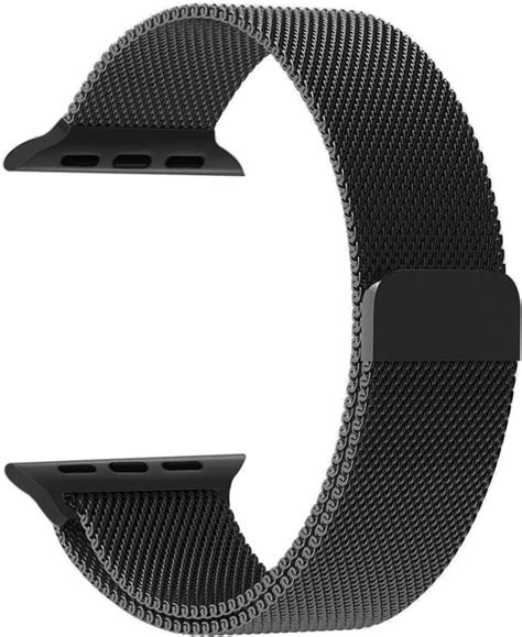 Midkart iWatch 44 mm Black Milanese Loop Magnetic Adjustable Belt for ...
