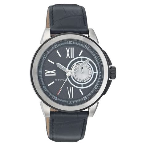 Buy Online Titan Quartz Analog Black Dial Watch for Men - nc9401kl04 ...