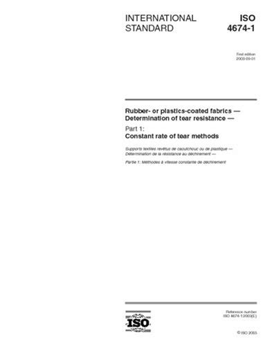ISO 4674-1:2003, Rubber- or plastics-coated fabrics - Determination of ...