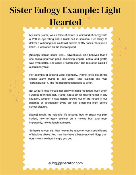 A Guide on Writing a Eulogy for Your Sister