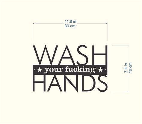 Buy Wash Your Fucking Hands Funny Bathroom Sign Custom Housewarming ...