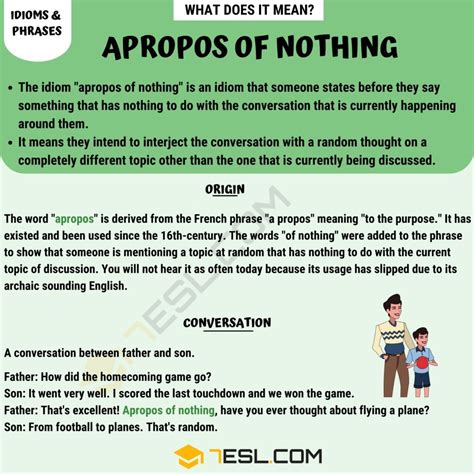 "Apropos of Nothing" Meaning, Origin and Examples • 7ESL