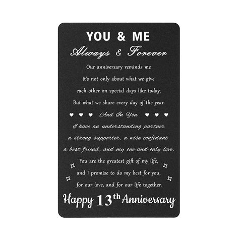 Personalized 13th Anniversary Card Gifts - 13th Anniversary Card, Steel ...