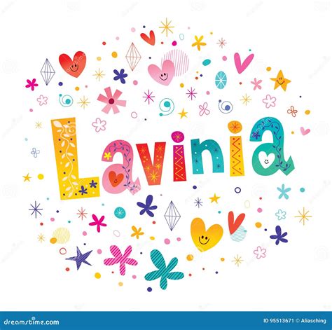 Lavinia girls name stock vector. Illustration of announcement - 95513671