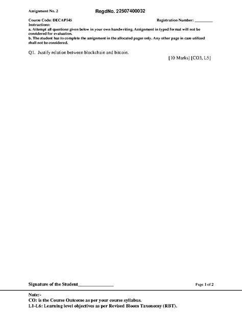 DECAP145 Assignment No. 2: Blockchain and Bitcoin Relation Analysis ...