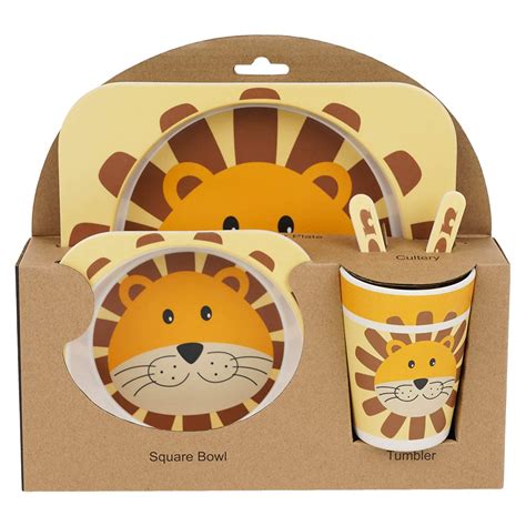 Buy GTSPL Lion Design, Eco-Friendly 5 Piece Bamboo Reusable Children's ...