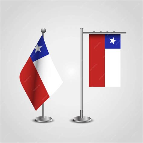 Premium Vector | Chile country flag on pole