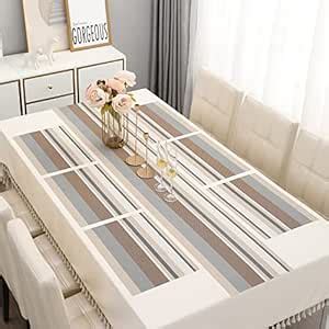 Buy HOKIPO PVC Placemats with Runner for Dining Table 6 Seater (AR4240 ...